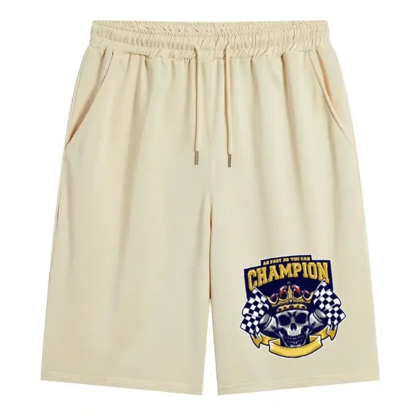 Champion Comfy Drawstring Shorts, Men's Casual Solid Color Slightly Stretch Elastic