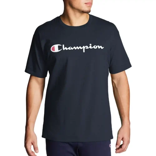 Champion Men's And Big Men's Script Logo Classic Jersey Graphic Tee Shirt