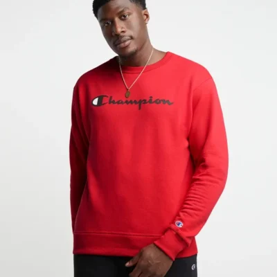 Champion Powerblend Crewneck Sweatshirt, Classic Script