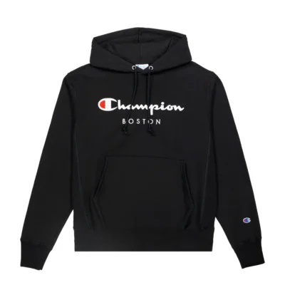 Champion Reverse Weave Black Hoodie, Boston