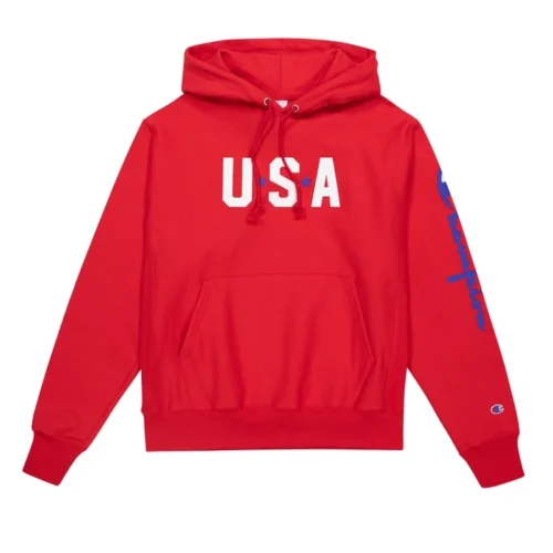 Champion Reverse Weave Red Hoodie, Champion USA