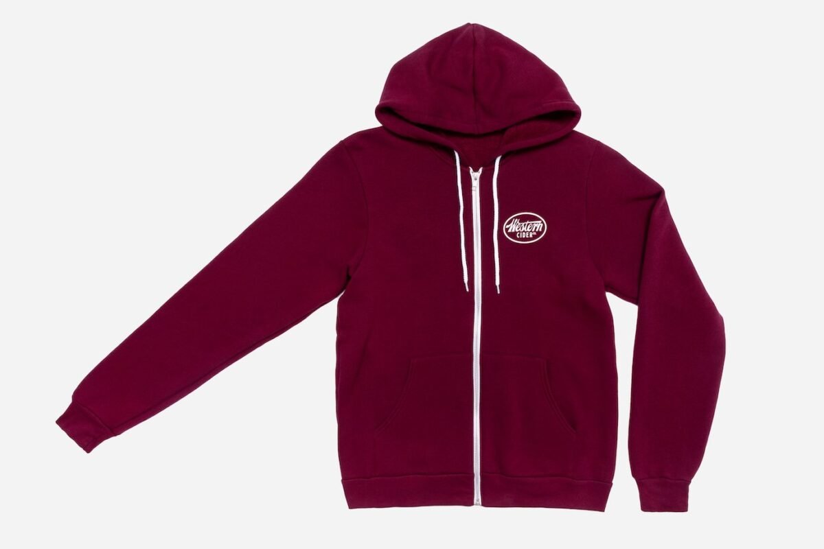 Cider Zip Hoodie Fleece Sweatshirt Maroon