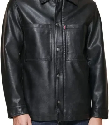 Levi's Men's Faux Leather Oversized Shirt Jacket