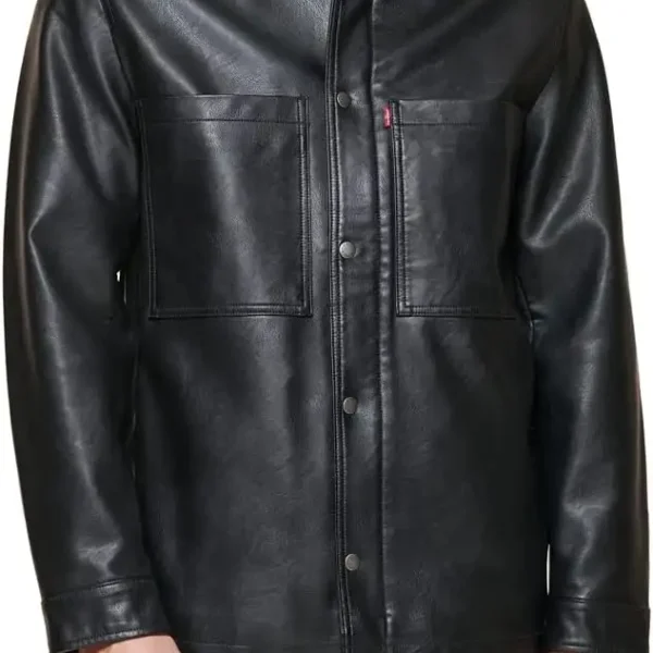 Levi's Men's Faux Leather Oversized Shirt Jacket