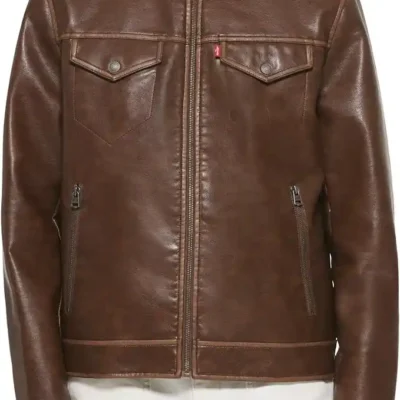 Levi's Men's Faux Leather Trucker Racer Jacket