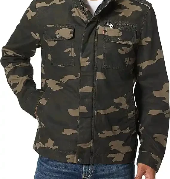 Levi's Men's Washed Cotton Military Jacket (Regular & Big & Tall Sizes)