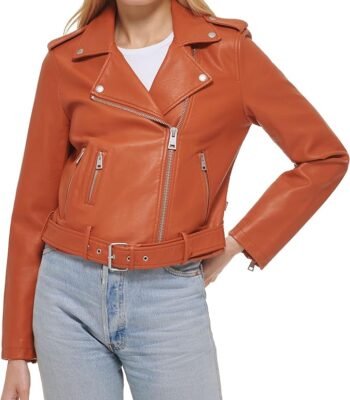 Levi's Belted Faux Leather Jacket Regular Size For Women