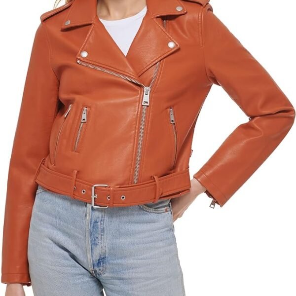 Levi's Belted Faux Leather Jacket Regular Size For Women