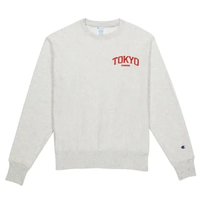 Reverse Weave Oversized Crewneck Sweatshirt, Tokyo